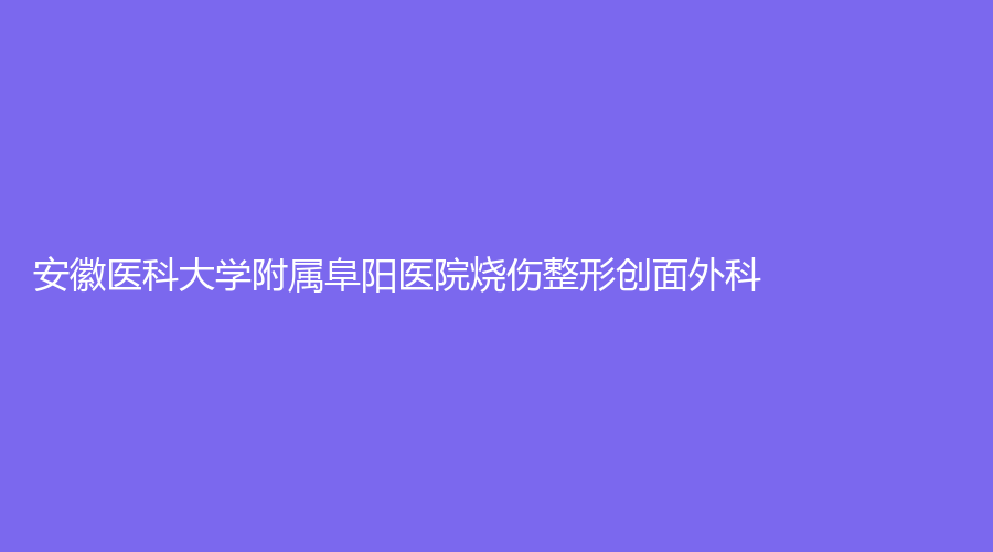 安徽醫(yī)科大學附屬阜陽醫(yī)院燒傷整形創(chuàng)面外科